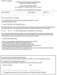Paleo permit report cover sheet.