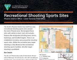 a handout titled Recreational Shooting Sites - Lower Sonoran Field Office