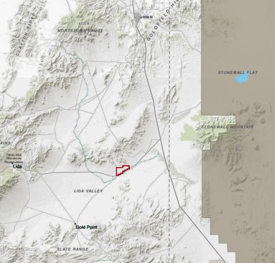 Map showing proposed location