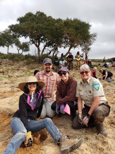 e a month. These hikes are an extension of the Junior Ranger program that is offered in school.&nbsp; 2020 - The students and teachers are also invited to participate in native planting events at Fort Ord. Pictured are Blanca Pauda, Dani Banionis&nbsp;and her husband attending a planting event. Blanca (now retired) and Dani are 4th&nbsp;grade teachers at Bardin Elementary school.&nbsp;