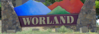 Worland, Wyoming town sign