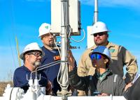 petroleum engineering technicians inspecting equipment. 